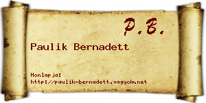 Paulik Bernadett névjegykártya